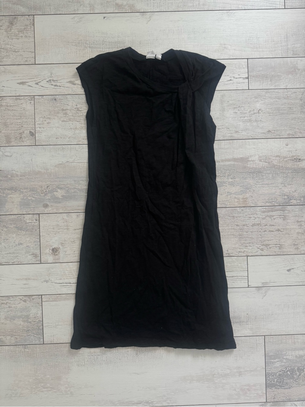 GAP Black Cap-Sleeve Midi Sheath Dress